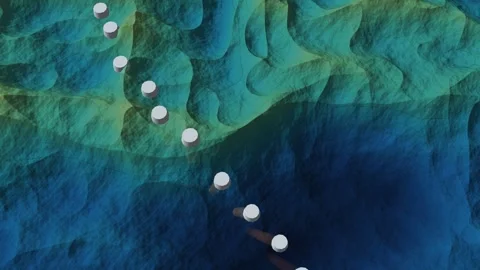 Exploration Drilling Programme Collar Plan Hole Traces Hypsometric Terrain 動画素材 343632563