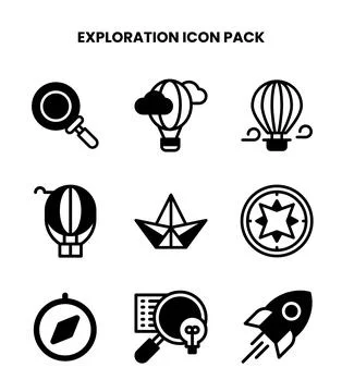 Exploration DuoTone Design Icons Pack Stock Illustration
