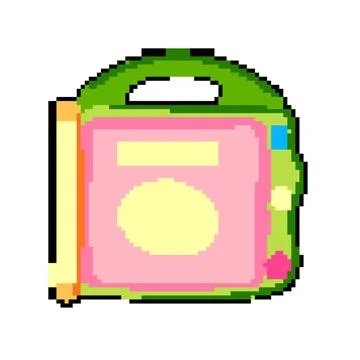 Exploration educational toy pixel art vector illustration Illustrazione stock