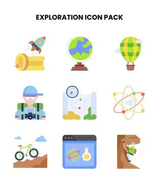 Exploration Flat Set Icons Pack イラスト素材