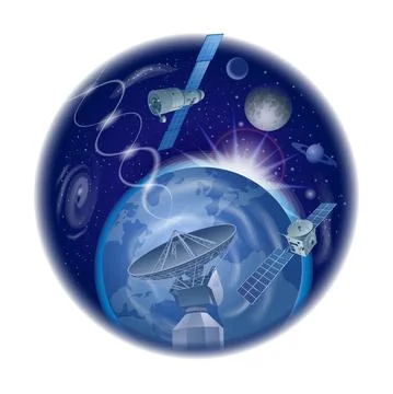 Exploration of the galaxy and space Illustrazione stock