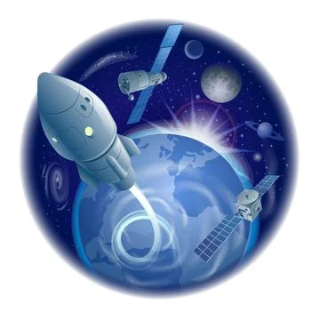 Exploration of the galaxy and space Stock Illustration