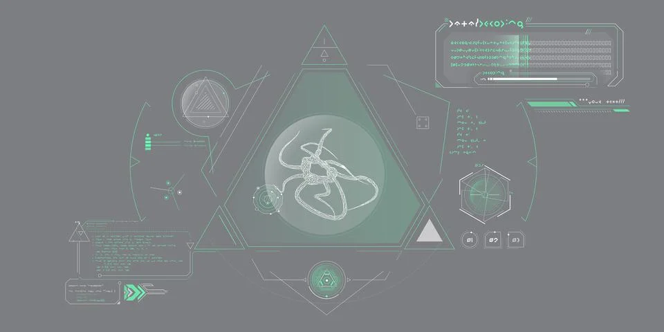 Exploration interface by sci-fi infographics. Stock Illustration