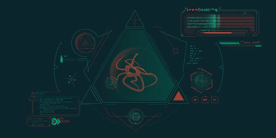 Exploration interface by sci-fi infographics. Stock Illustration