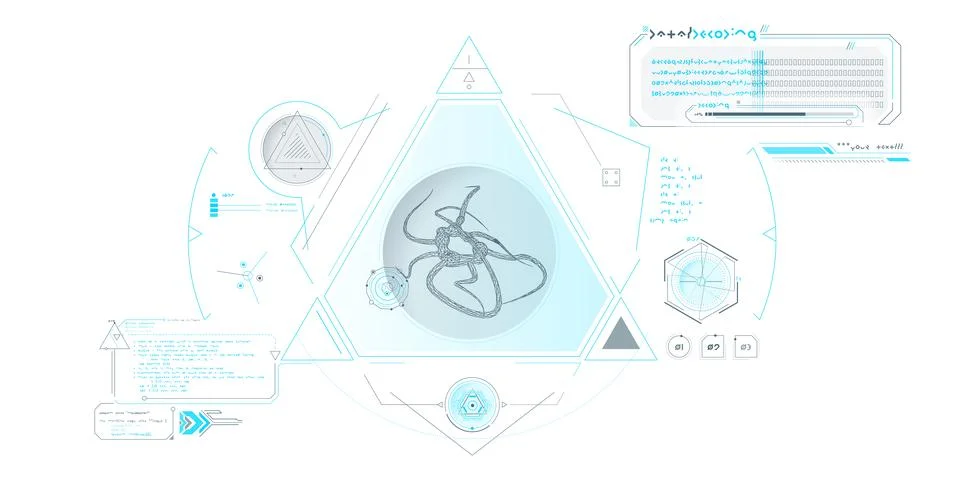 Exploration interface by sci-fi infographics. Stock Illustration