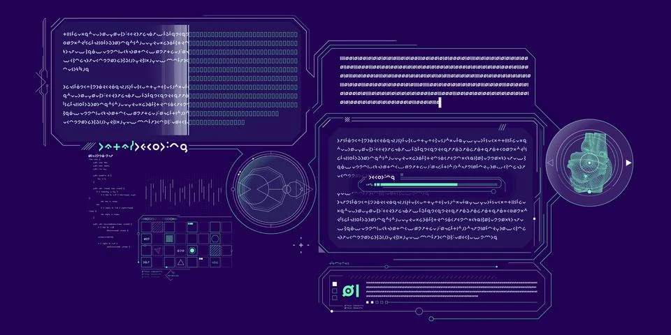 Exploration interface by sci-fi infographics. Stock Illustration