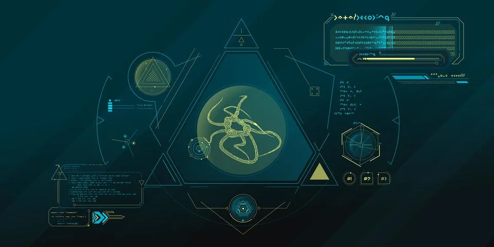 Exploration interface by sci-fi infographics. Stock Illustration