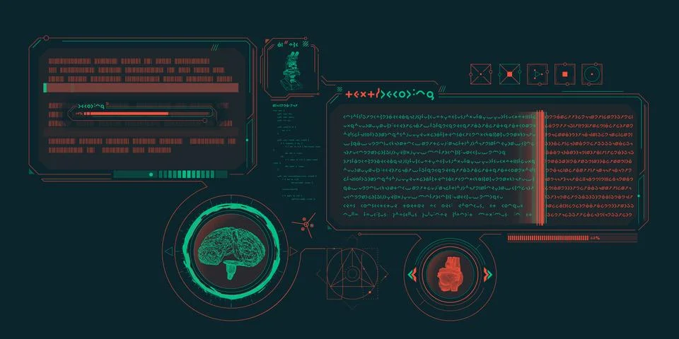 Exploration interface by sci-fi infographics. Stock Illustration