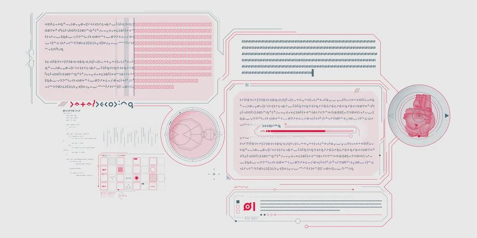 Exploration interface by sci-fi infographics. Stock Illustration