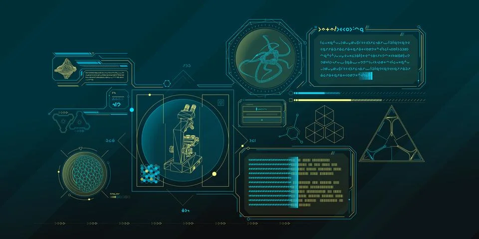 Exploration interface by sci-fi infographics. Stock Illustration