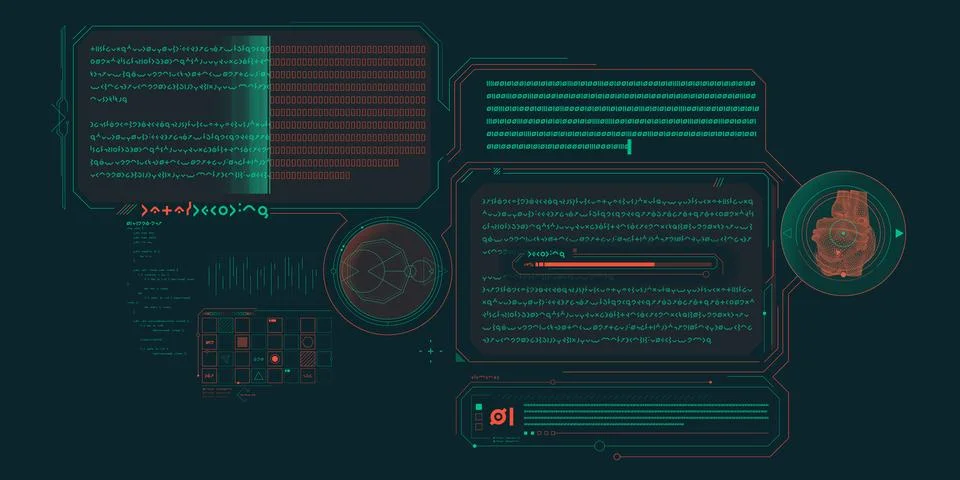 Exploration interface by sci-fi infographics. Stock Illustration