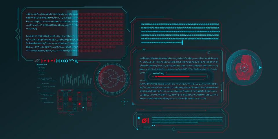 Exploration interface by sci-fi infographics. Stock Illustration