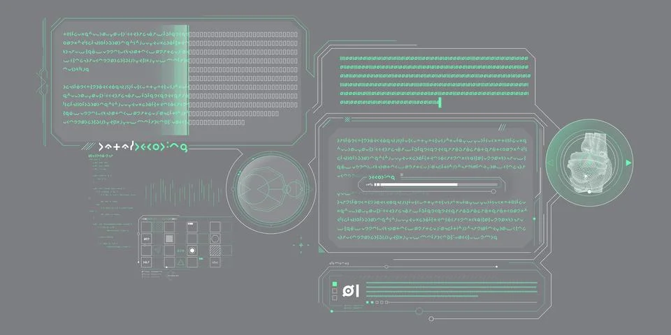 Exploration interface by sci-fi infographics. Stock Illustration