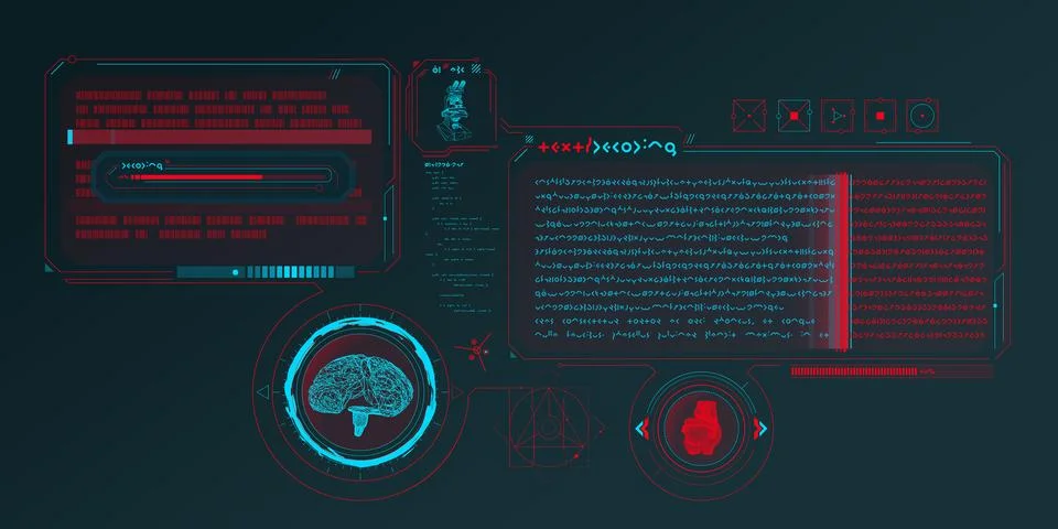 Exploration interface by sci-fi infographics. Stock Illustration