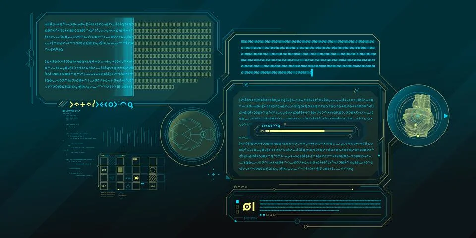 Exploration interface by sci-fi infographics. Stock Illustration