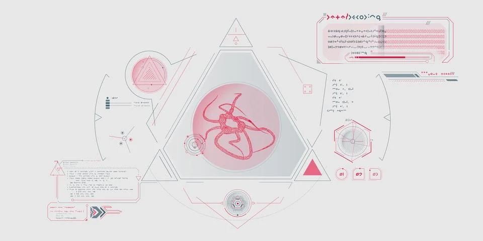 Exploration interface by sci-fi infographics. Stock Illustration