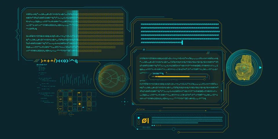 Exploration interface by sci-fi infographics. Stock Illustration
