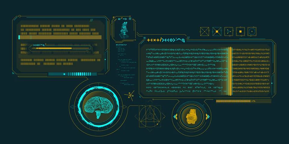 Exploration interface by sci-fi infographics. Stock Illustration