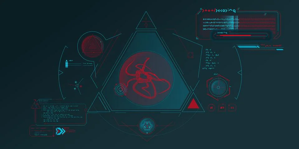 Exploration interface by sci-fi infographics. Stock Illustration