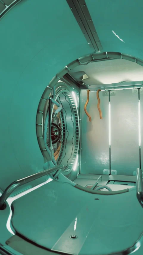 Exploration of the interior module aboard the International Space Station Stock Footage 315556237