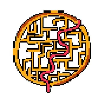 Exploration labyrinth game maze pixel art vector illustration Stockillustratie