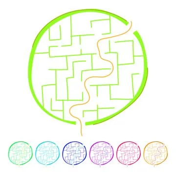 Exploration labyrinth game maze vector cartoon graphic Stock Illustration