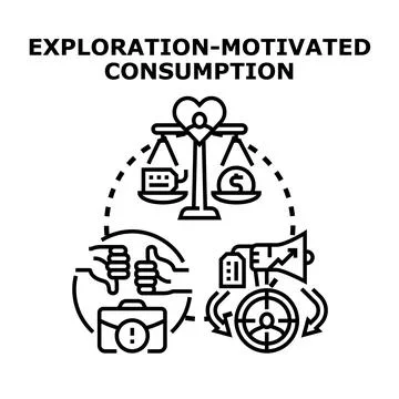 Exploration motivated consumption concept vector illustration Stock Illustration