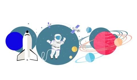 Exploration New Planets Icon Flat Isolated Stock Illustration