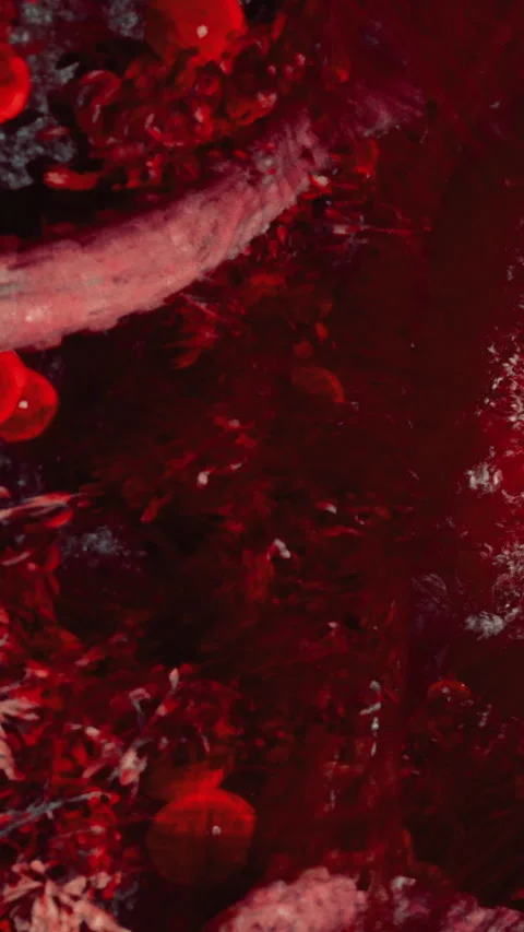 Exploration of red surface with textures and patterns during early evening Stock Footage 332211646