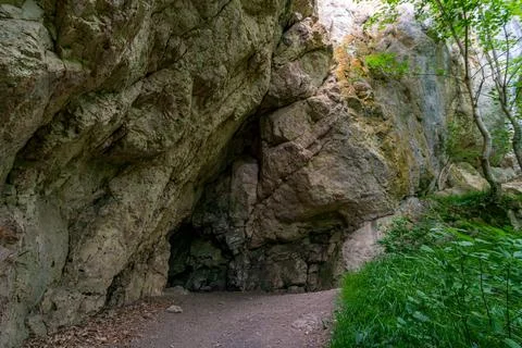 Exploration of some caves in the Upper Danube Valley Stock Photos