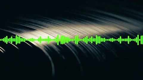 Exploration of sound waves and vinyl texture in close-up view Stock Footage 325038017