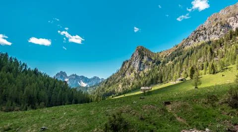 Exploration spring day in the beautiful Carnic Alps, Friuli-Venezia Giulia, I Stock Photos