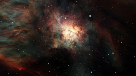 Exploration star space orange blue cloud Galaxy Stock Footage 170532770