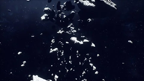Exploration team evaluates asteroid terrain for potential mining activities Stock Footage 334326523