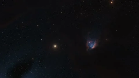 Exploration through outer space towards glowing milky way galaxy Stock Footage 221460737