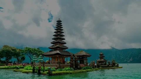 Exploration of Ulun Danu Batur Temple Eternal Beauty Stock Footage 271145949