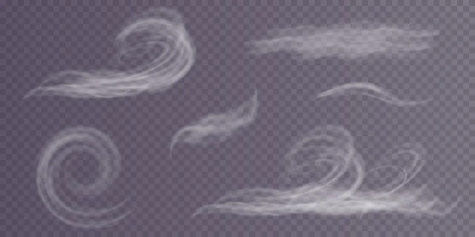 Exploration of Winter Blizzard, Cloud, and Wind Elements for the Purpose of Stock Illustration