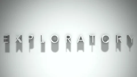 Exploratory 3D title animation with shadows on a white background Stock Footage 296518346