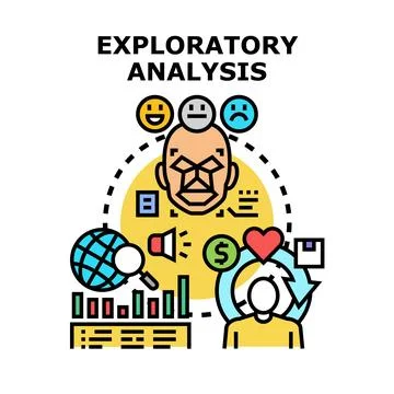 Exploratory analysis vector concept representing data research Stock Illustration