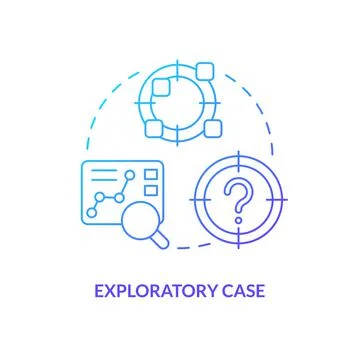 Exploratory case blue gradient concept icon Stock Illustration