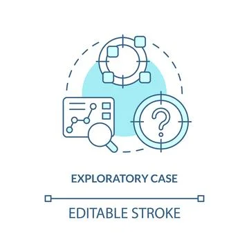 Exploratory case turquoise concept icon Stock Illustration