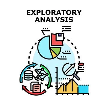 Exploratory data analysis for business insights and discovery Stock Illustration