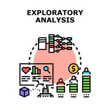 Exploratory data analysis for business intelligence insights Stock Illustration
