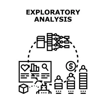 Exploratory data analysis for business intelligence insights Stock Illustration