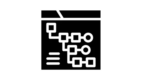 Exploratory data analysis glyph icon animation Stock Footage 156653974