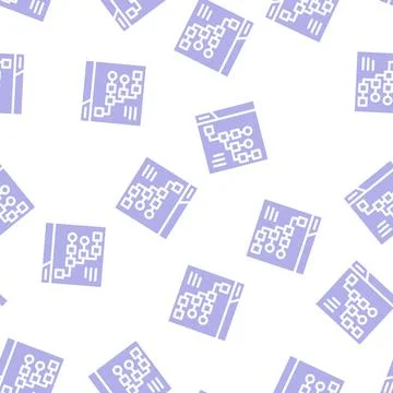 Exploratory data analysis glyph vector seamless pattern Stock Illustration