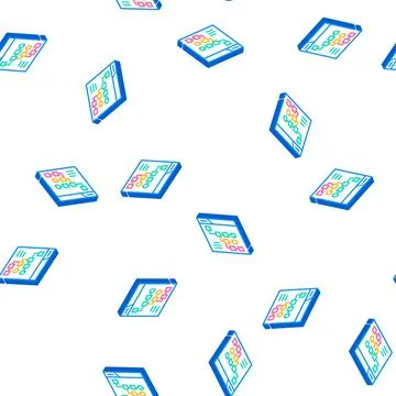 Exploratory data analysis isometric icon seamless pattern Stock Illustration