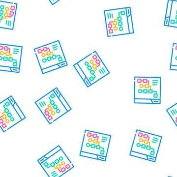 Exploratory data analysis vector seamless pattern Stock Illustration