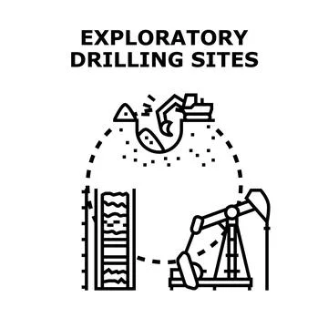 Exploratory drilling sites for oil extraction research 스톡 일러스트
