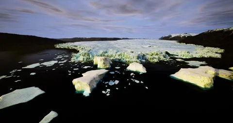 Exploratory research focusing on ice patterns and water in polar regions Stock Footage 347193662